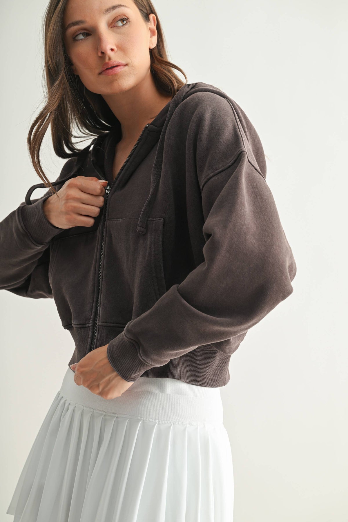 Urban Ease Mineral Wash Hoodie Jacket