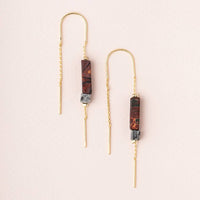 Scout Rectangle Stone Earring - Majestic Jasper/Black/Gold