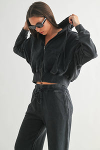 Urban Ease Mineral Wash Hoodie Jacket