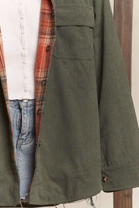 Reversible Corduroy and Plaid Button Down Shirt