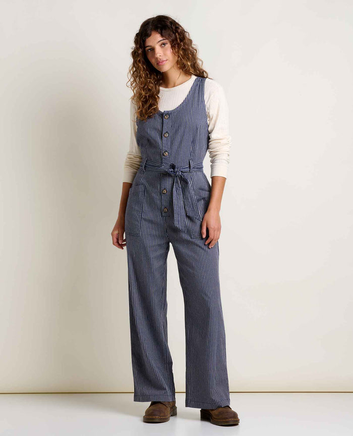 Toad & Co Tarn Sleeveless Jumpsuit - Navy Railroad Stripe