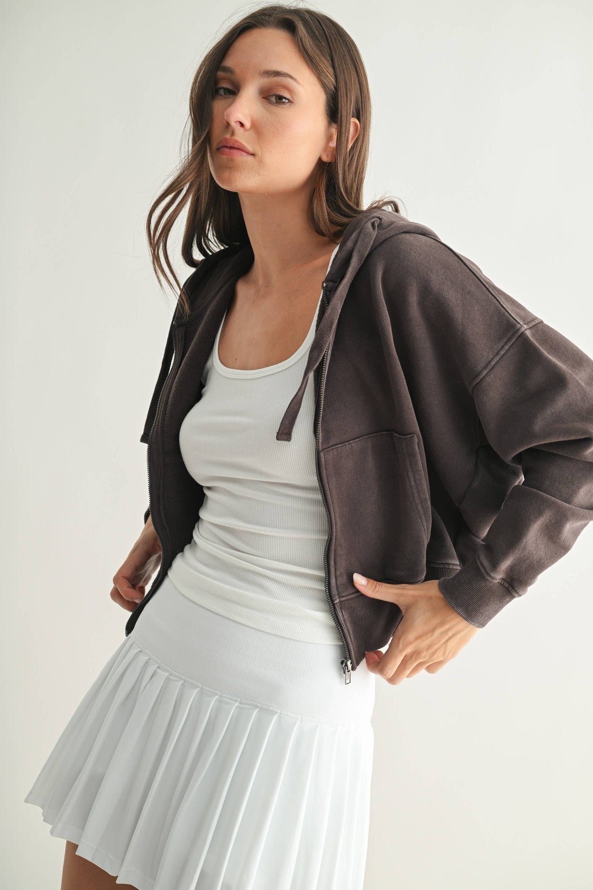 Urban Ease Mineral Wash Hoodie Jacket