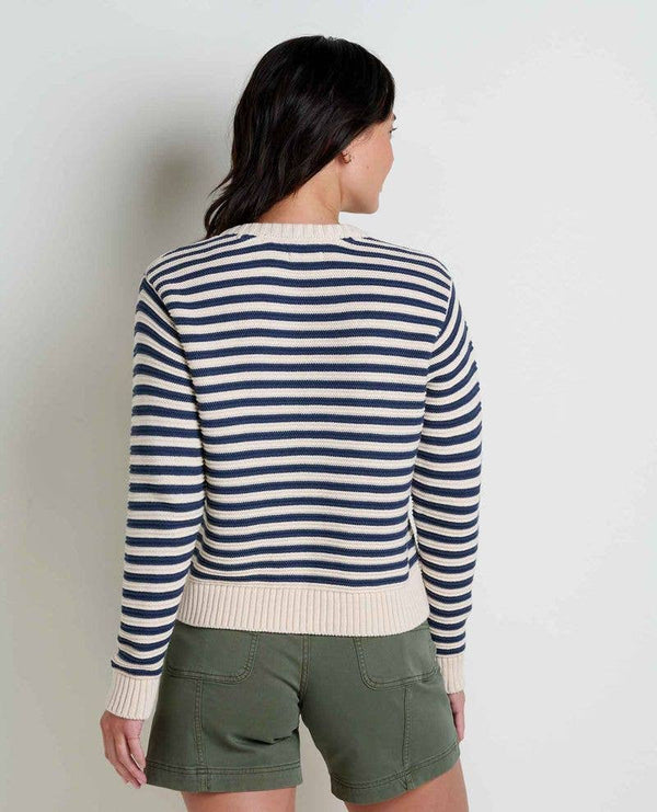 Toad & Co Bianca Crew Cardigan  - True Navy Stipe