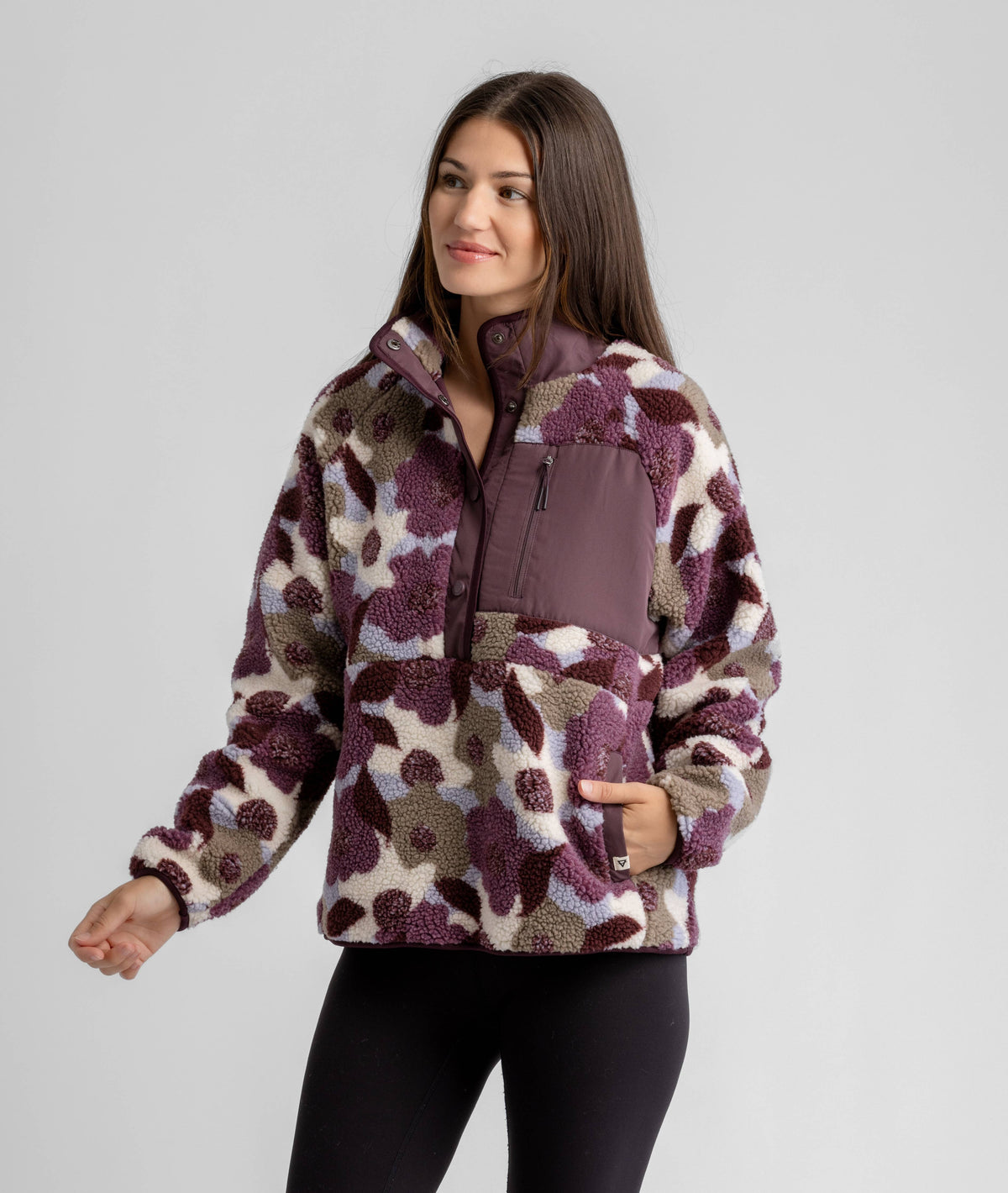 LIV Outdoor Tara Jersey Lined Snap-Up Pullover - Sassafras Floral