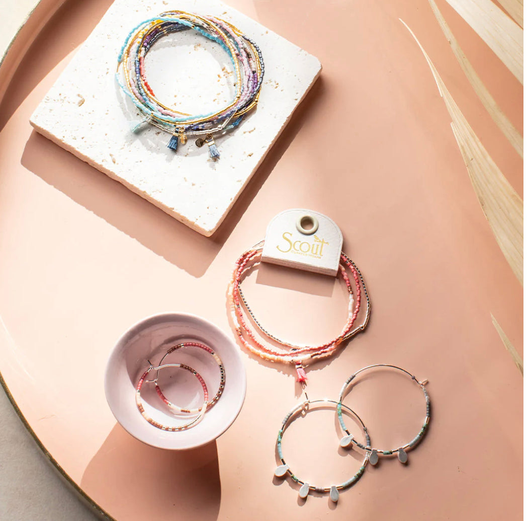 Scout Chromacolor Miyuki Bracelet Trio - Blush Multi/Silver