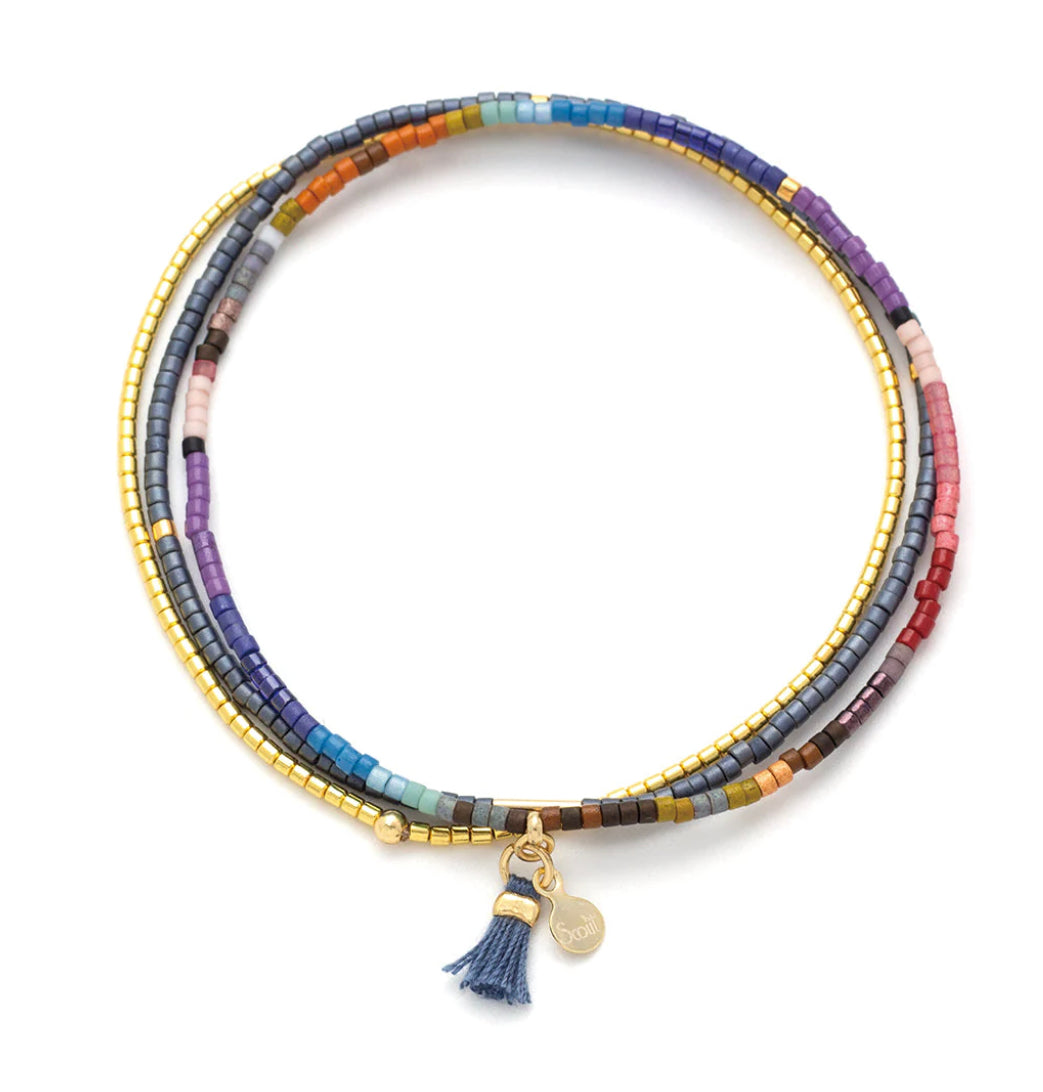 Scout Chromacolor Miyuki Bracelet Trio - Dark Multi/Gold