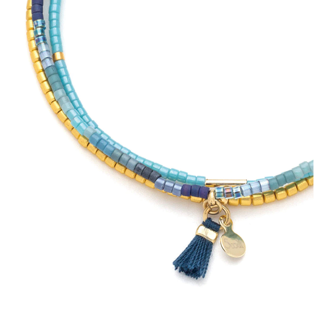 Scout Chromacolor Miyuki Bracelet Trio - Cobalt Multi/Gold