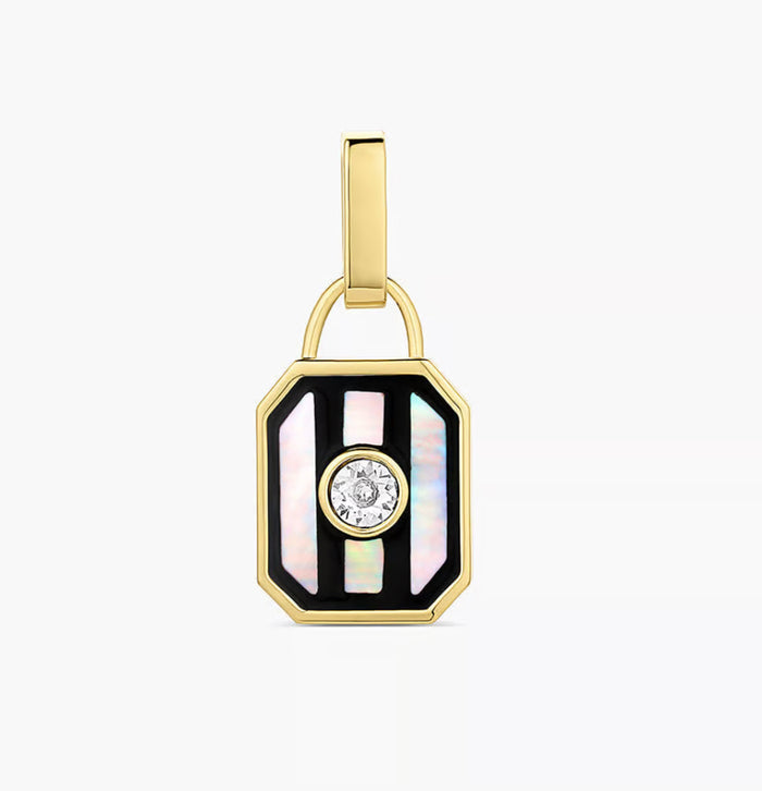 Gorjana Mother of Pearl Stripe Tag Charm