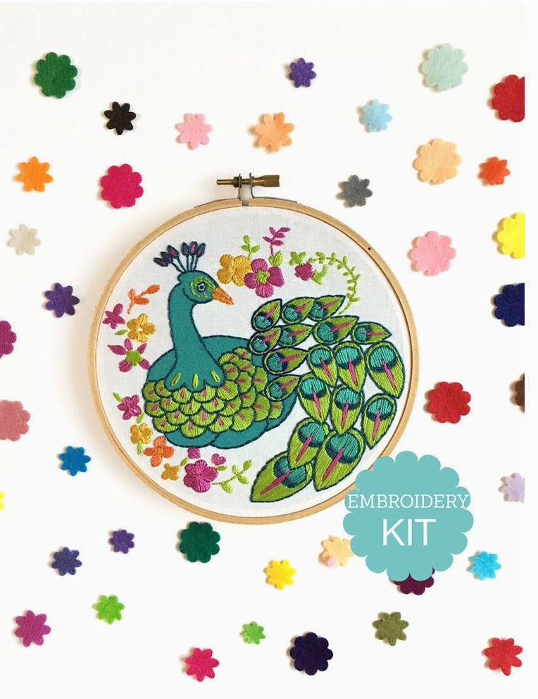 Peacock Embroidery Kit