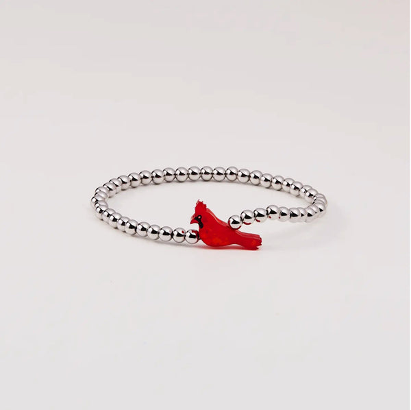 Holy Water Red Cardinal Bracelet In Silver - From Lourdes France