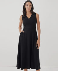 Black Fit & Flare Cap Sleeve Midi Dress - The Boutique at Fresh
