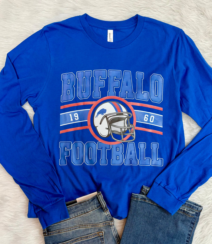 Retro Style Buffalo Football Long Sleeve Shirt