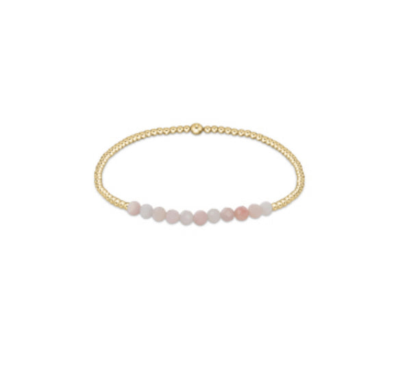 Enewton Gold Bliss 2mm Bead Bracelet - Pink Opal