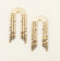 Scout Chromacolor Miyuki Rainbow Fringe Earring - Pewter Multi/Gold