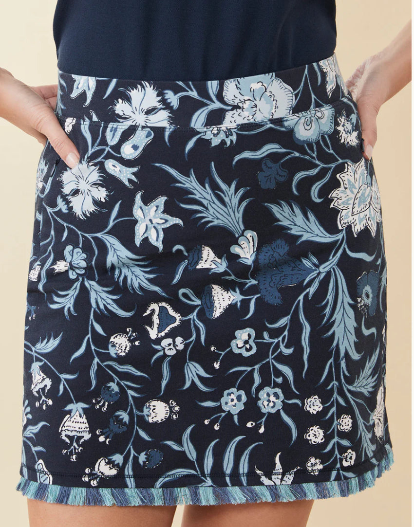 Spartina Fringe Skort Hamilton Floral Block Navy