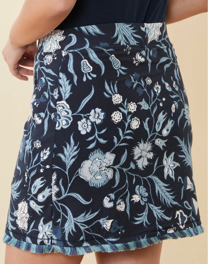 Spartina Fringe Skort Hamilton Floral Block Navy