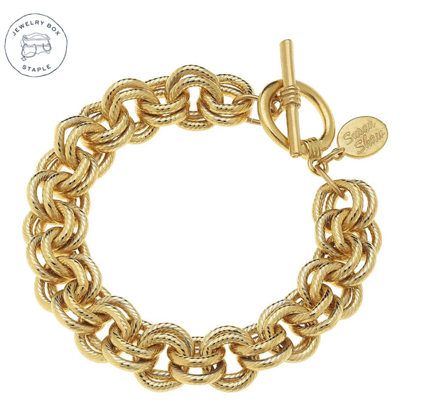 Susan Shaw Double Link Gold Chain Bracelet