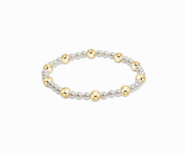 Enewton Pearl Sincerity Pattern 4mm Bead Bracelet - 6mm Gold