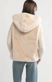 Look By M Zip Up Fur Hooded Vest