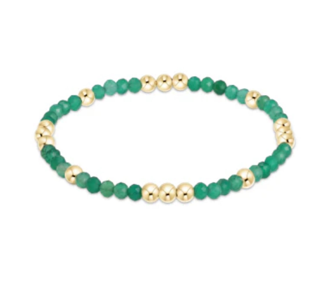 Enewton - Worthy Pattern 3mm Bead Bracelet - Green Onyx