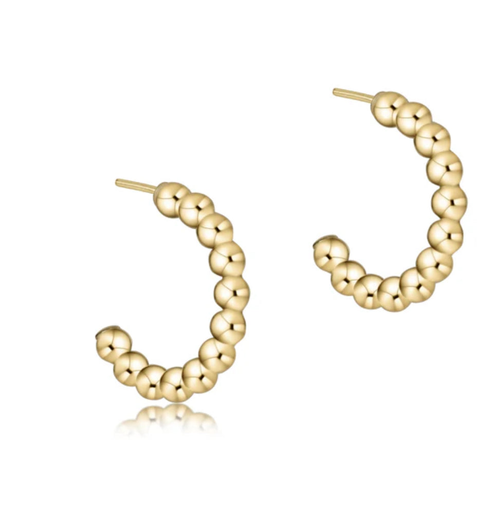 Enewton Beaded Classic 1” Post Hoop - 3mm Gold