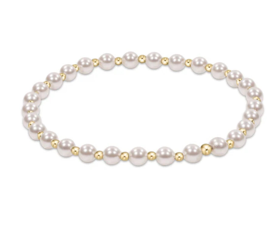 Enewton Classic Pearl Grateful Pattern 4mm Bead Bracelet