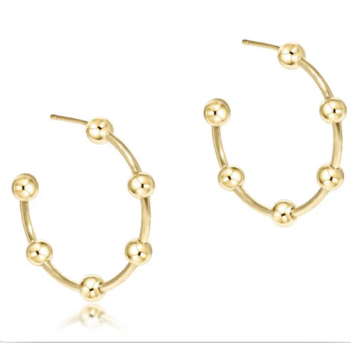 Enewton Beaded Simplicity 1" Post Hoop - 4mm Gold