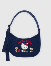 Baggu Medium Nylon Crescent Bag - Embroidered Hello Kitty & Teddy