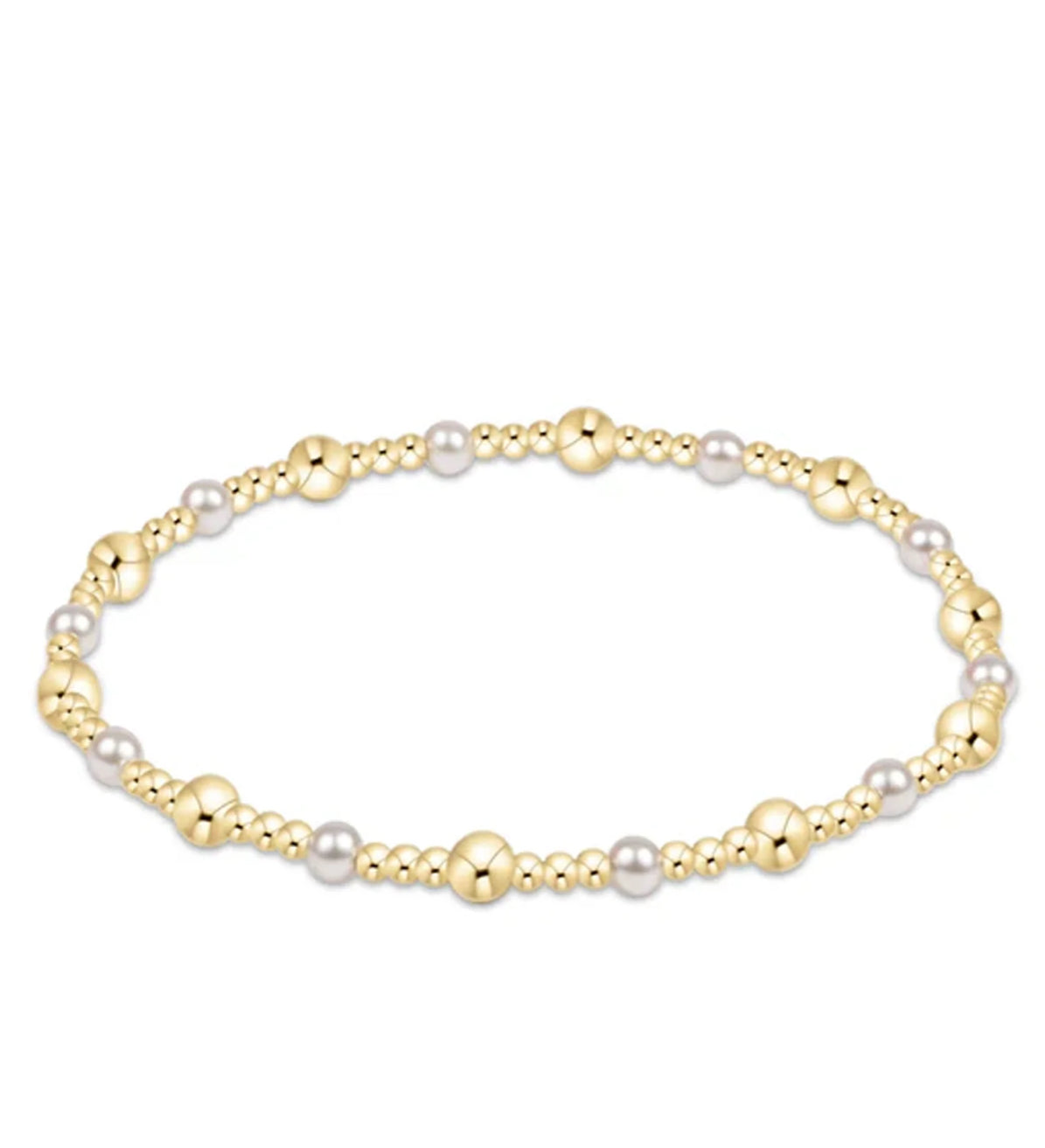 Enewton - Classic Gold Sincerity Pattern 4mm Bead Bracelet - Pearl