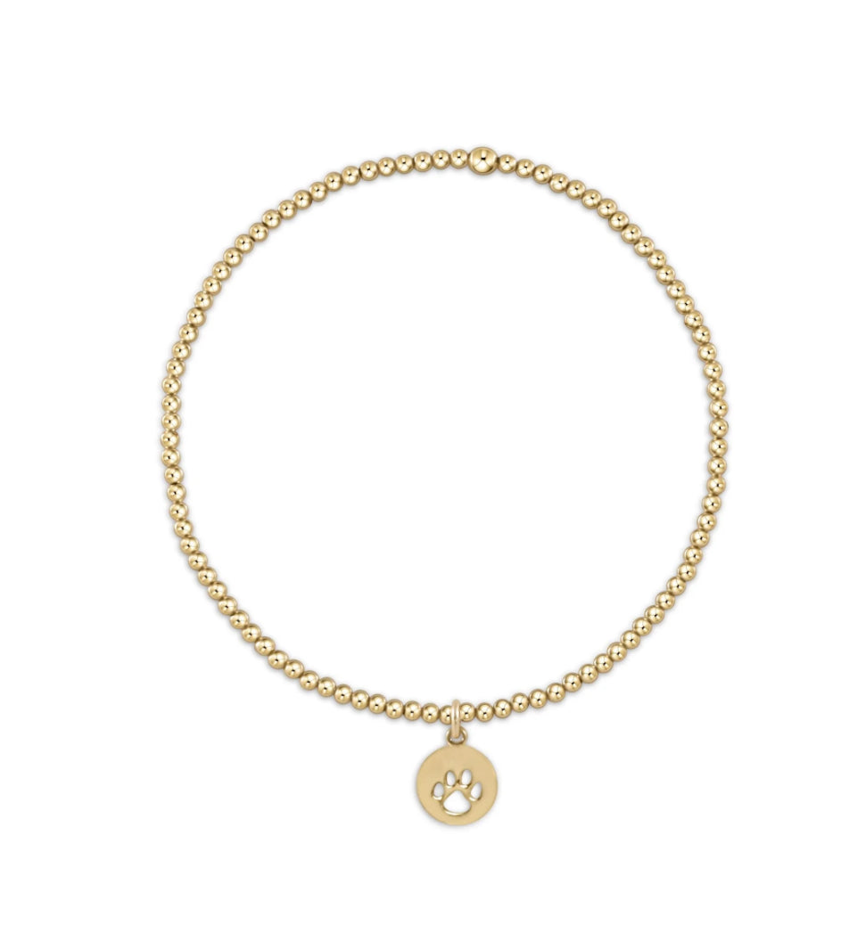 Enewton Classic Gold 2mm Bead Bracelet - Paw Print Small Gold Disc