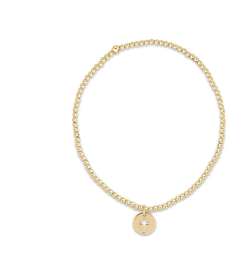 Enewton Classic Gold 2mm Bead Bracelet - Blessed Small Gold Disc 