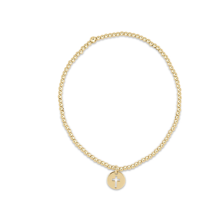 Enewton Classic Gold 2mm Bead Bracelet - Blessed Small Gold Disc 