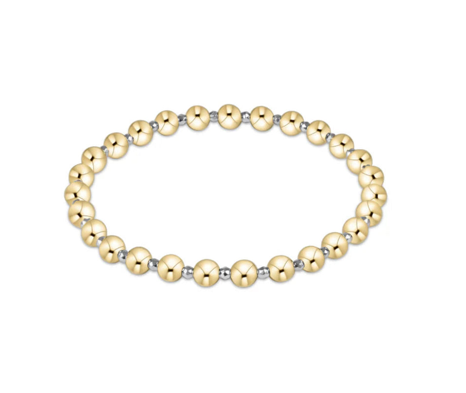 Enewton - Bright Silver Faceted Hematite Grateful Pattern 5mm Bead Bracelet