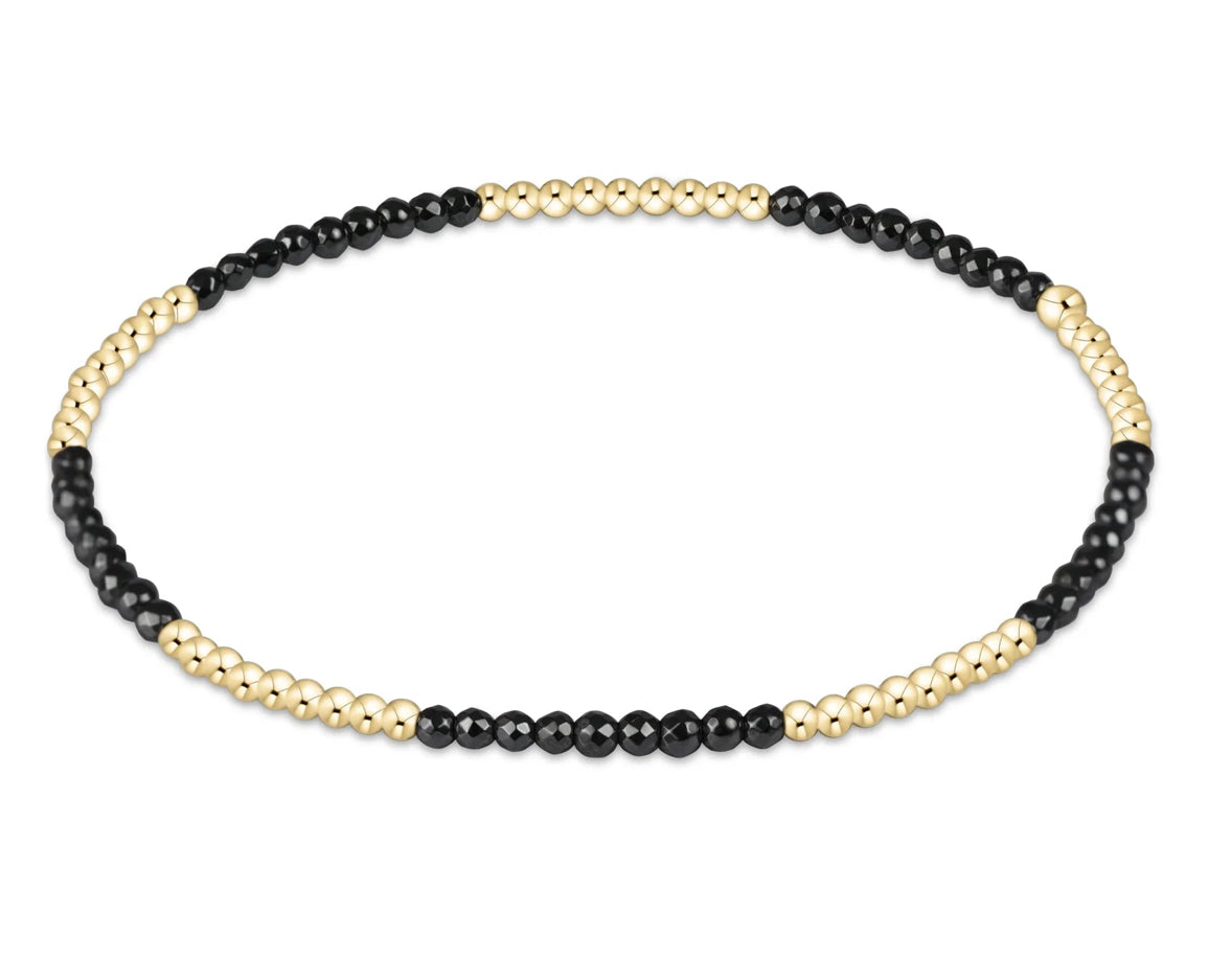 Enewton - Blissful Pattern Faceted Hematite 2mm Bead Bracelet