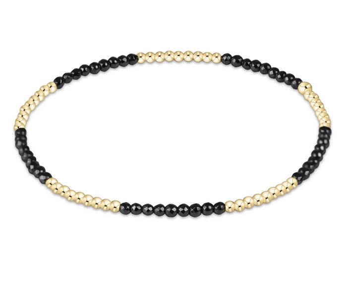 Enewton - Blissful Pattern Faceted Hematite 2mm Bead Bracelet