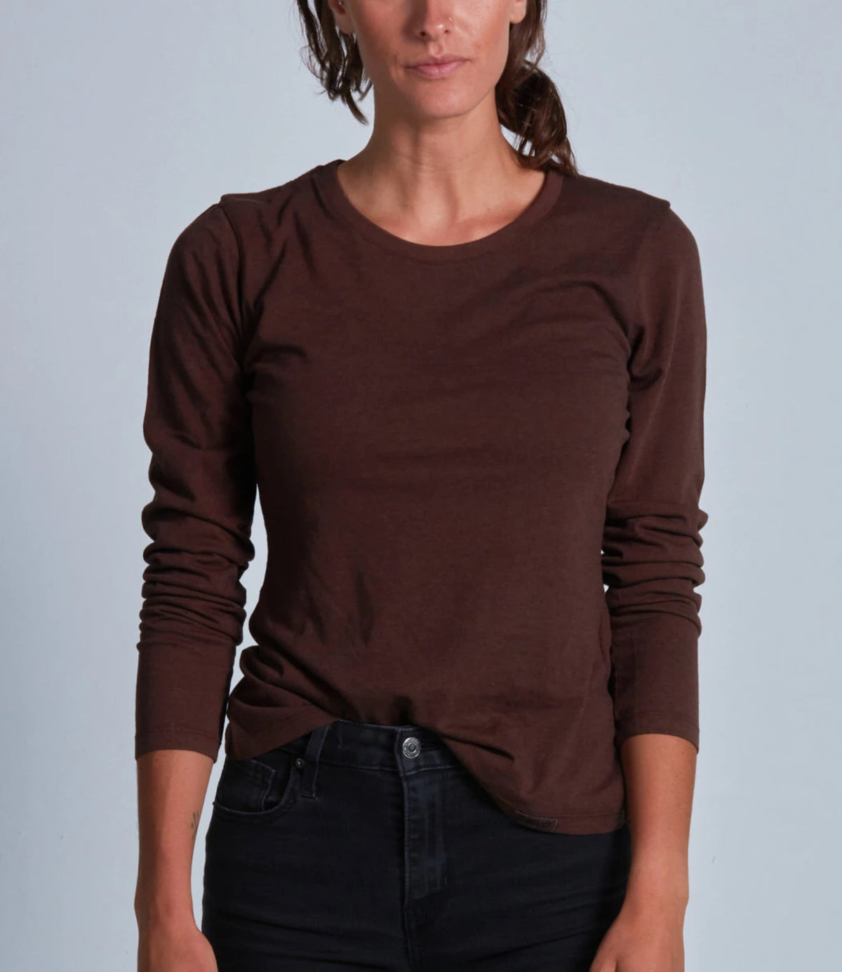 Onno Long Sleeve Bamboo T-Shirt - Espresso