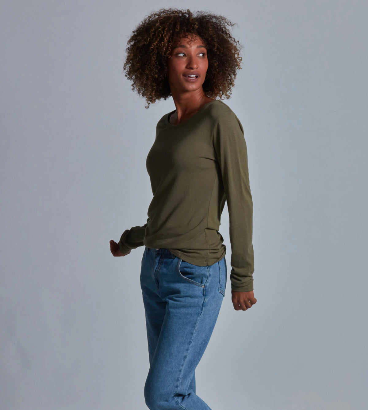 Onno Long Sleeve Bamboo T-Shirt - Cypress