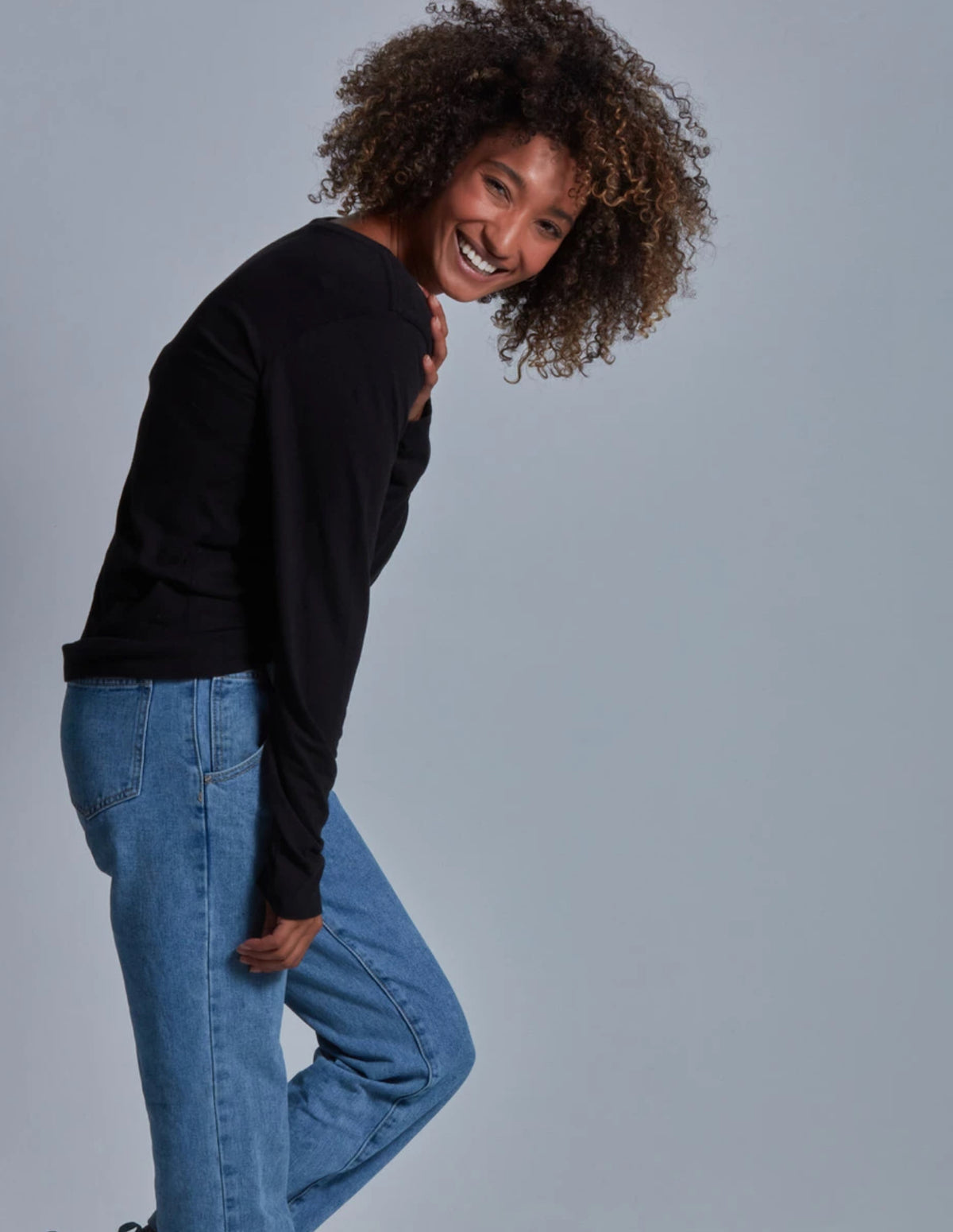 Onno Long Sleeve Bamboo T-Shirt - Black