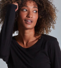 Onno Long Sleeve Bamboo T-Shirt - Black