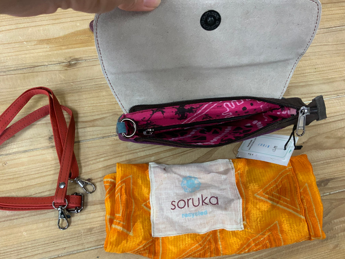Soruka Lola Reversible Flap Leather Crossbody Purse - One of A Kind