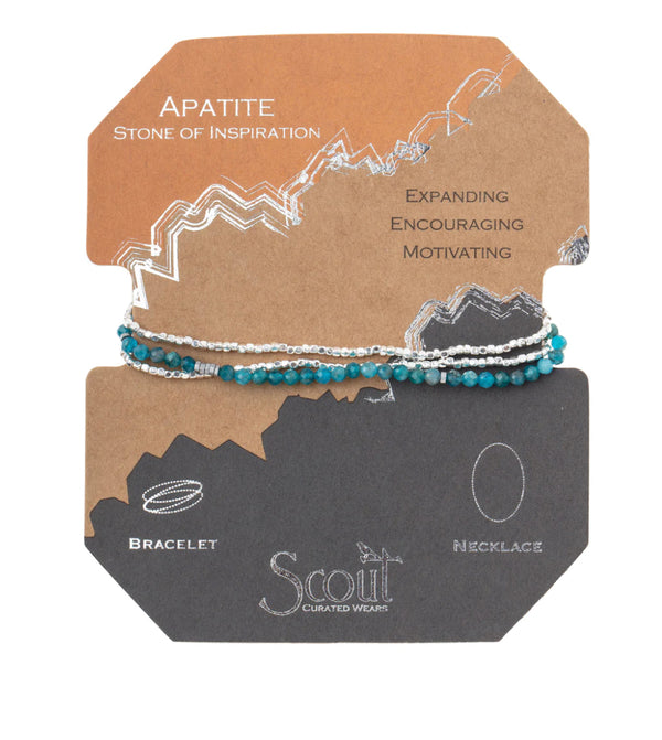 Scout Delicate Stone Wrap Bracelet / Necklace - Apatite - Stone of Inspiration