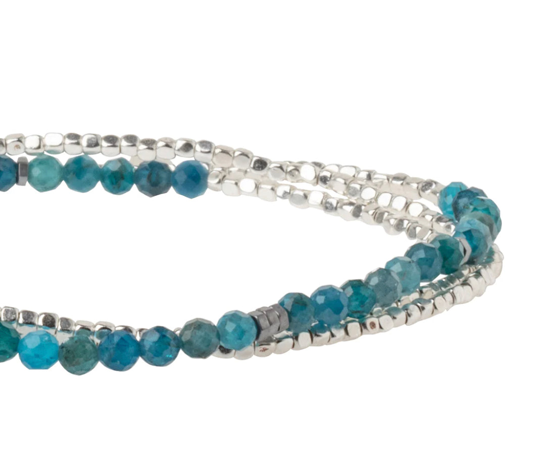 Scout Delicate Stone Wrap Bracelet / Necklace - Apatite - Stone of Inspiration