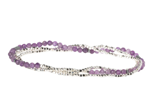 Scout Delicate Stone Wrap Bracelet / Necklace - Amethyst - Stone of Protection