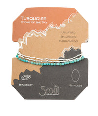 Scout Delicate Stone Wrap Bracelet / Necklace - Turquoise/Silver - Stone of the Sky