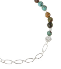 Scout Mini Stone w/Chain Stacking Bracelet - African Turquoise/Silver