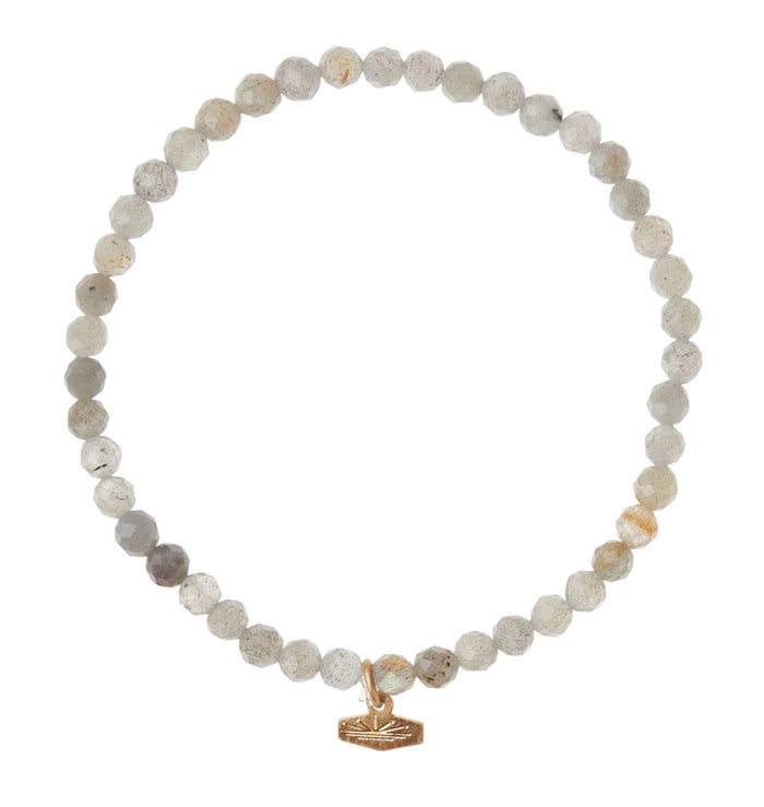 Scout Mini Faceted Stone Stacking Bracelet - Labradorite/Gold