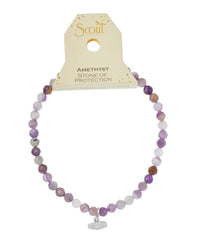 Scout Mini Faceted Stone Stacking Bracelet - Amethyst/Silver