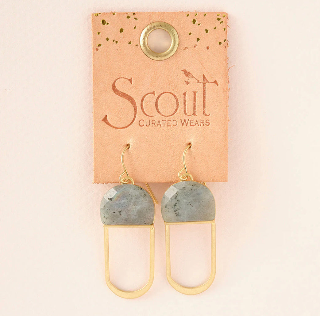 Scout Modern Stone Chandelier Earring - African Turquoise/Silver