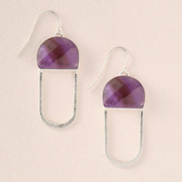 Scout Modern Stone Chandelier Earring - Amethyst/Silver