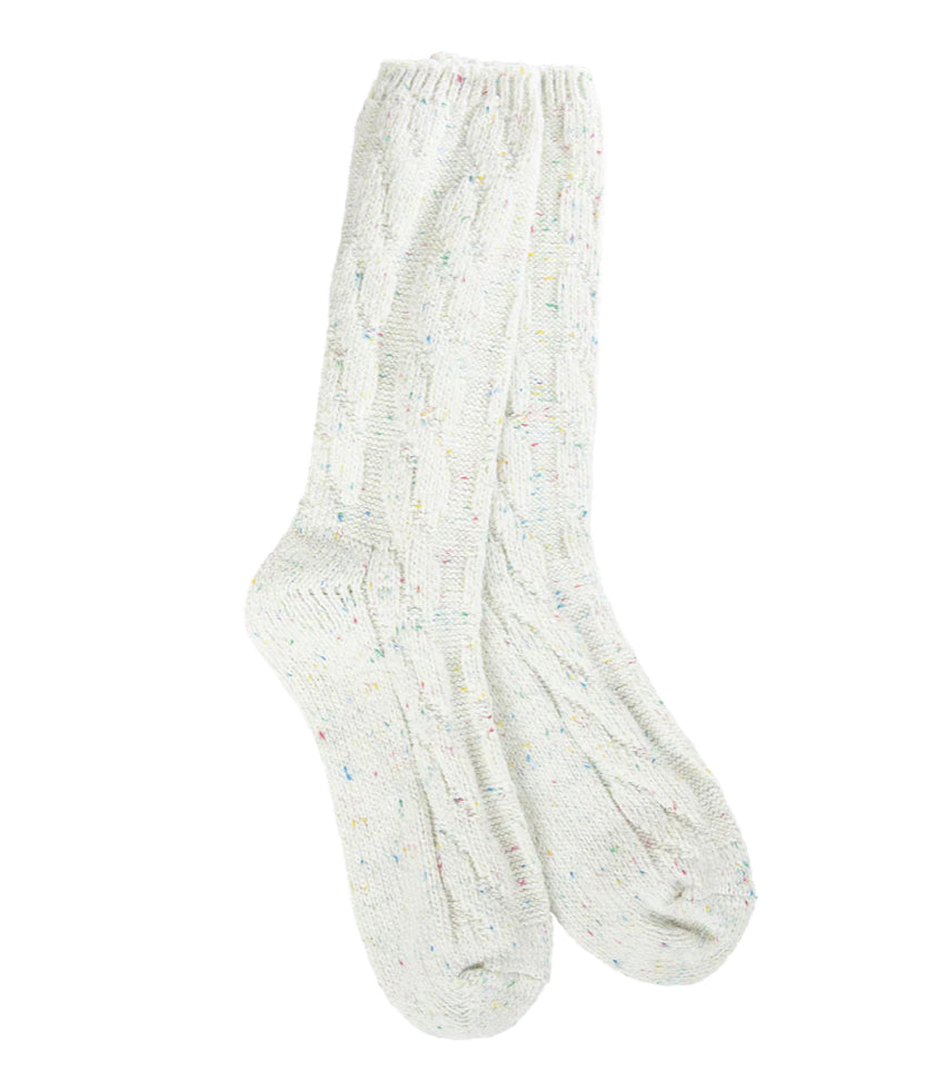 World’s Softest Socks Weekend Gallery Textured Crew - Vanilla Confetti